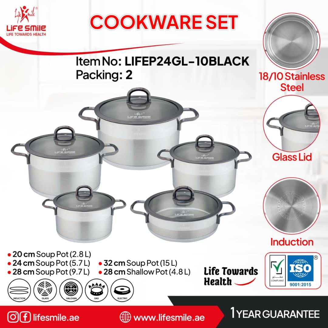 سرویس قابلمه ۱۰تکه جدید لایف اسمایل مدل LIFEP24GL-10